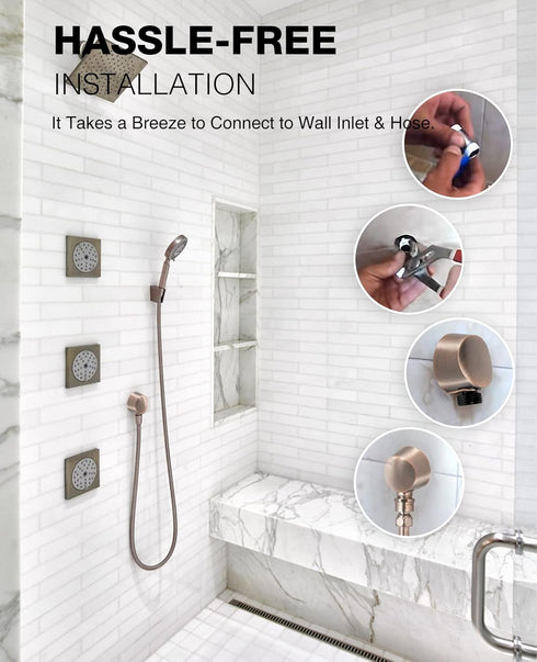 A725ORB Round Drop Ell Handheld Shower Wall Connector, Oil-Rubbed Bronze