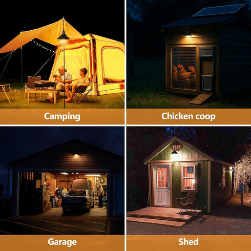 Bailoch 1 Pack Black Portable Battery Operated Hanging Light, Rechargeable Wireless Outdoor Pendant Light with Remote