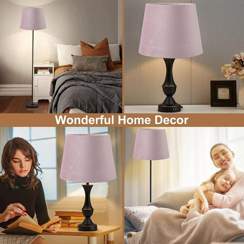 E27 E14 Small Lamp Shade, Table Floor Light Fabric Lampshade, Dual Use Hand Crafted Conical Shade, Soft Light for Home
