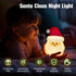 Christmas Night Light, Nursery Santa Squishy Light, Wireless Rechargeable Silicone Night Light ,Table Bedside Lamp