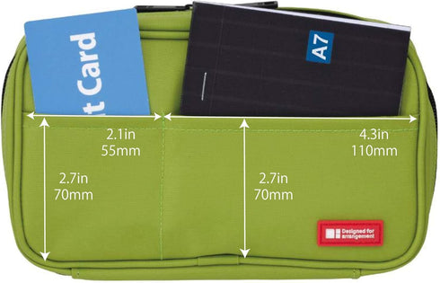 LIHIT LAB Large Capacity Triple Zipper Pencil Case for School, Office, Big Capacity, Blue