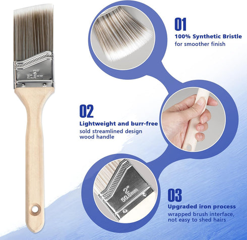 Rhibak 27 Set, 2 4 4"9" Set Paint Roller Kit with Extension Pole, Piece to Ft Pole, Paint Rollers, Paint Brushes
