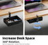 PU Leather Under Desk Drawer - 360° Rotating Clamp Organizer for Desk, Remote Control, and Pencil Storage