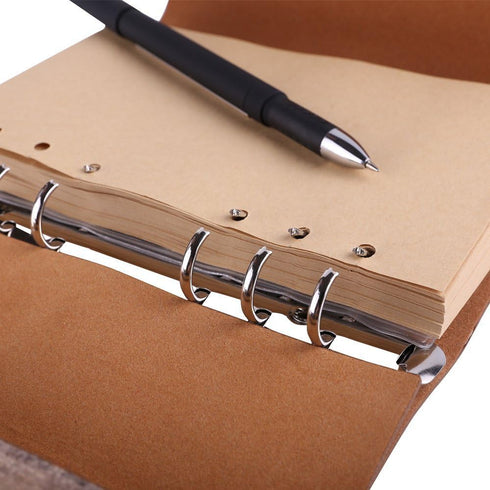 Retro Soft PU Leather Cover Loose-Leaf Journal, Travelers' Notebook, Leather Writing Journal with Eiffel Tower Design