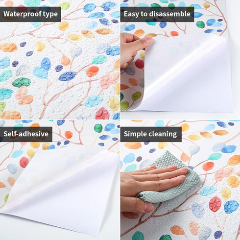 Floral Peel and Stick Wallpaper Removable Contact Paper for Nursery Home Decorations 17.7in x 118in