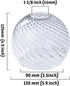 1 1-5/8 Inch Clear Striped Swirl Glass Shade Pcs Glass Lamshade Replacement for Chandelier Pendant Light Wall Sconce