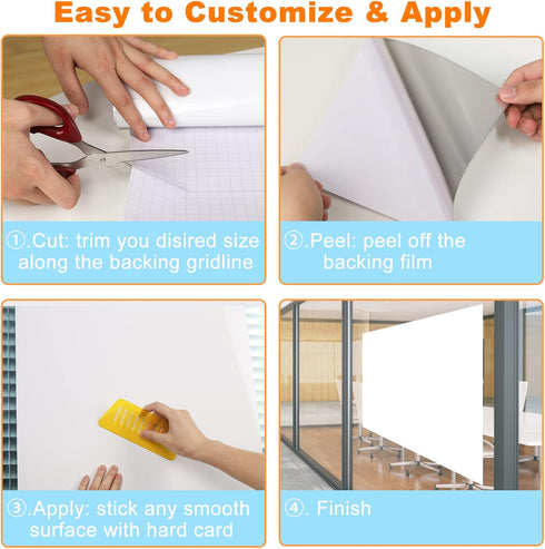 Nortix White Board Wallpaper, 3 ft x 4 ft Super Sticky Whiteboard Contact Paper for Wall, Table, Doors