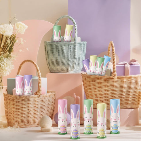 Weekgrat 10 Sets 4.7" Easter Basket Stuffers, Macaron Pastel Mini Colored Pencils, Soften Wood, Mini Portable