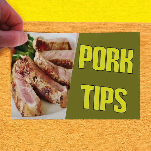 JHall Graphics Decal Sticker Pork Tips #3 Restaurant & Food Pork Tips Outdoor Store