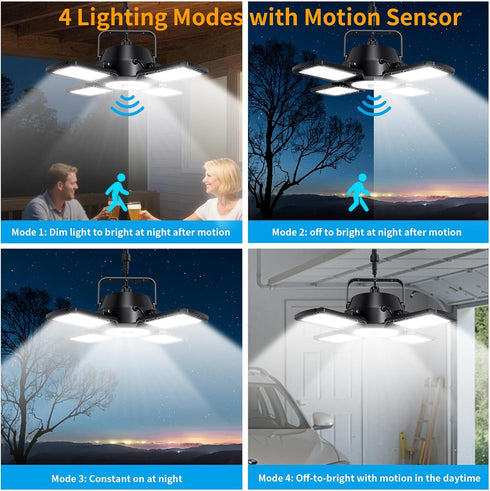 176 4 1 4 Auzev Solar Shed Light Indoor Outdoor Upgrade LED and Heads Solar Powered Motion Sensor Pandent Daytime Work