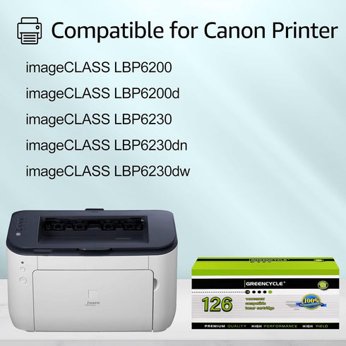 greencycle Compatible Toner Cartridge Replacement for Canon 126 CRG-126 for use in ImageClass Laser Printers.