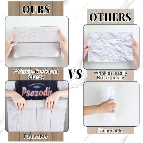 White Wood Bulletin Board Roll, Reusable Waterproof Erasable Fabric for Classroom Decor, 15.55" x 472.44"