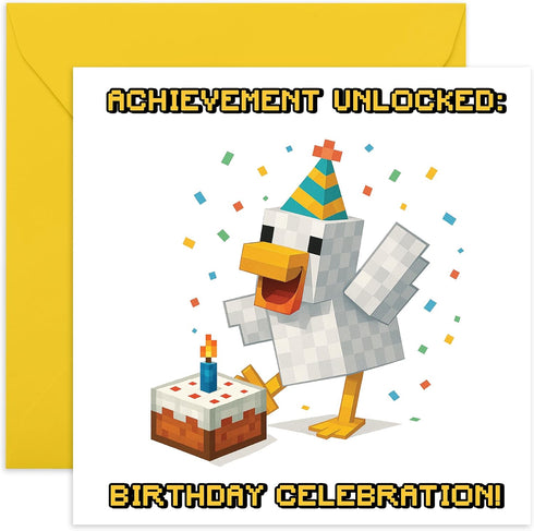 Gamer Chicken Birthday Card Hilarious Hen with Controller Fun Greeting for Teens,