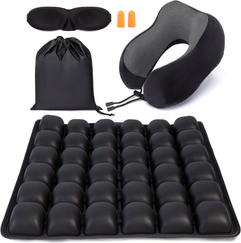 bhgwqci Travel mat - inflatable bubble design, used for car/office/airplane seat cushion, equipped