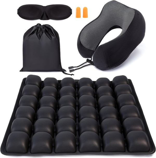bhgwqci Travel mat - inflatable bubble design, used for car/office/airplane seat cushion, equipped