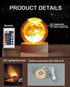 Zabalar 3D Crystal Moon Ball Light with Colorful LED Light Base,Valentine's Day Gift,Color Changing Table Lamp