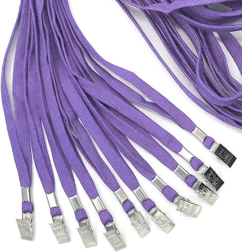 Bird Fiy 50 Pcs Cotton Lanyards with Bulldog Clip, 32-inch Flat Braid Neck Lanyard for ID Cards