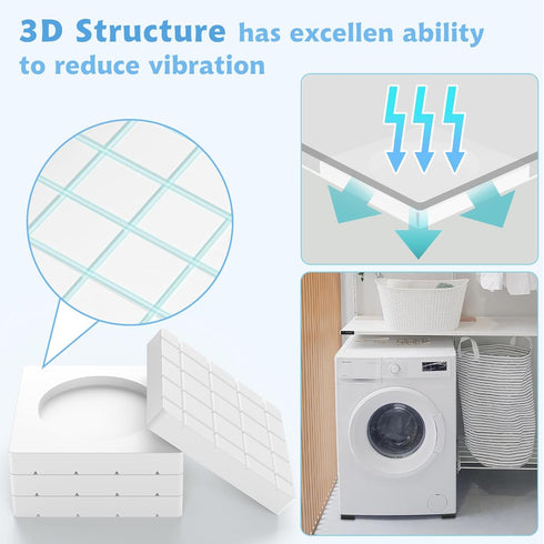 8PCS, SEISSO Anti Vibration Pads, Anti Walk & Anti Shaking Washer Vibration Pads, Noise Reducing Anti Vibration Mat