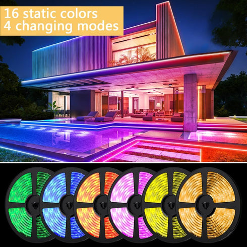 5050 IP67 Solar LED Strip Lights Outdoor, SMD LED Lights Solar Powered RGB LED Strip, Waterproof Rope Lights
