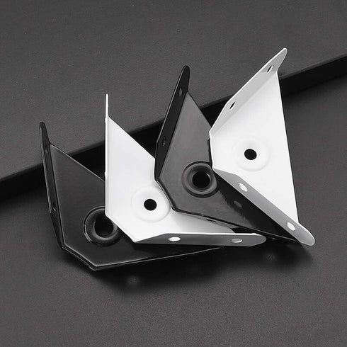 12 4.1" HOWDIA Pcs Steel Corner Braces Joint Trapeziform Angle Code Brackets | Black Corner Brace Support for Furniture