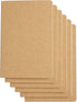 TWONE Travel Journal, 6 Pack A5 Notebook Journal for Travelers, Kraft Brown Soft Cover, 60 Square Grid Pages