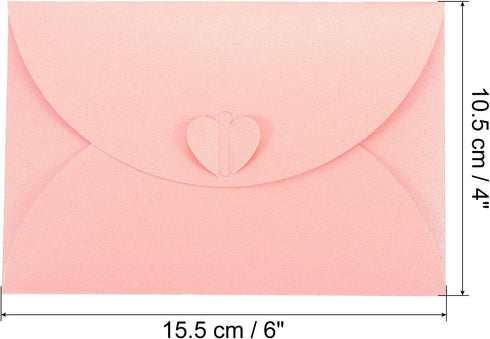 PATIKIL 24 Pack Gift Card Envelopes, Heart Shaped Clasp Photo Gift Card Holders Mini Envelope for Birthdays Weddings,