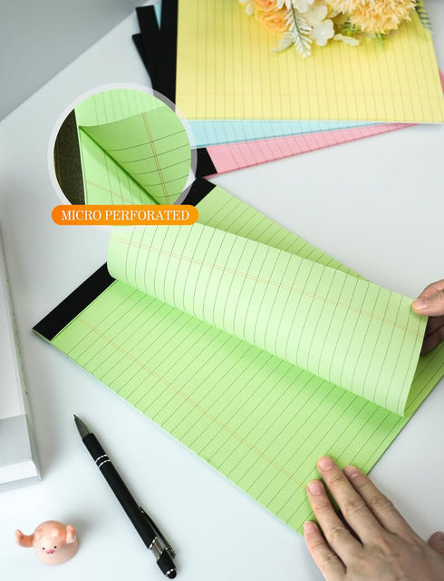 Legal Pads 8.5 x 11 Colored Note Pads, 3 Pack Notepads for Home Office Supplies, Lined Paper 30 Sheets/Pad