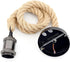 Industrial Hemp Rope Chandelier;Single Head Farmhouse Pendant Lights E26 Base Ceiling Lamp;Retro