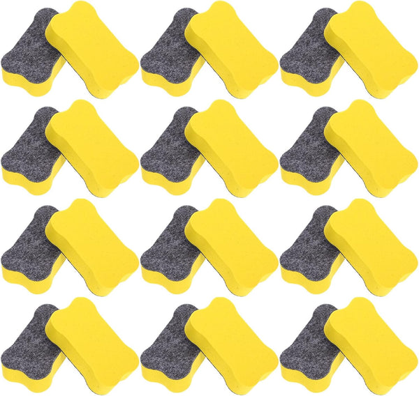 Mini Dry Erase Erasers 24Pcs for Classroom, Office, and Home; Small Whiteboard Cleansers, Chalkboard Wiper