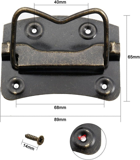 uxcell 87mmx67mm Iron Spray-Paint Drawer Box Chest Ring Pulls Handle Bronze Tone, 2Pcs by uxcell