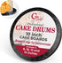 Cakebon Cake Boards - Sturdy 1/2 Thick Drums, 10 Inch Professional Fully Wrapped Edges, Black 3-Pack