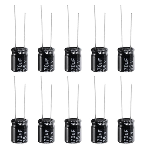 PATIKIL 35V 470uF Electrolytic Capacitors, 10Pcs 10x13mm Aluminum High Frequency Capacitors for TV LCD Monitor