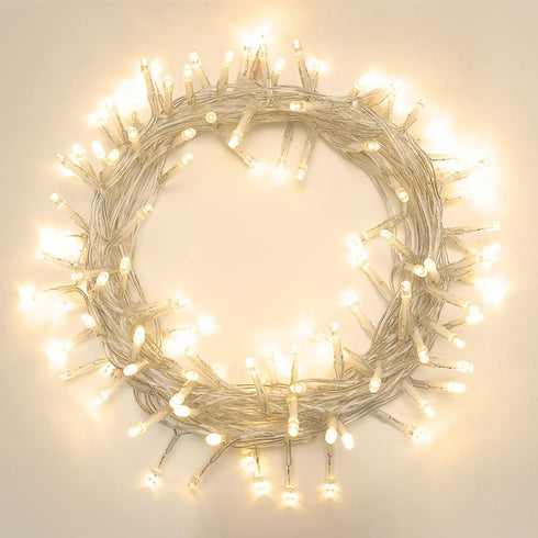 LIOPEED 42ft 120 Led Battery Powered String Lights, IP65 Waterproof 8 Modes Twinkle