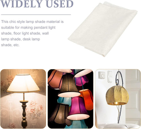 Uonlytech Lamp Shade Linen Pre-cut Round Craft Material for DIY Lampshade, White Fabric for Replacement Lamp Shades