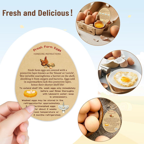 LyingMonkey 300 3.3 4 inches pcs Farm Fresh Eggs Handling Instructions Cards, x Custom Egg Carton Stamps Stickers Cheap
