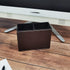 PU Leather Double Compartments Pen Holder for Desk, Square Pencil Organizer and Storage Case