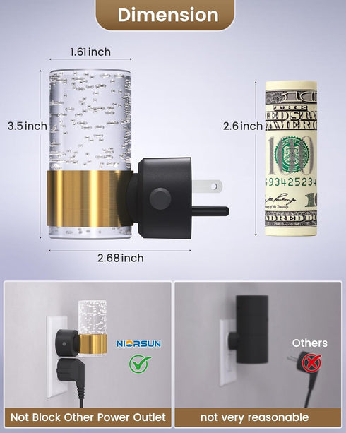 Dimmable 3 5 4 Pack NIORSUN Night Light Plug into Wall, Nights Lights with CCT & Brightness Levels, Slim Acrylic Plug