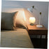 Dimmable Rechargeable Touch Bedside Lamp with Glass and Wood for Bedroom Nightstand Adjustable Brightness Color