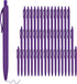 Pens Bulk, 50 Pack No Bleed Purple Medium Point Click Pens, Wholesale Retractable Ballpoint Smooth Ink 1.0MM
