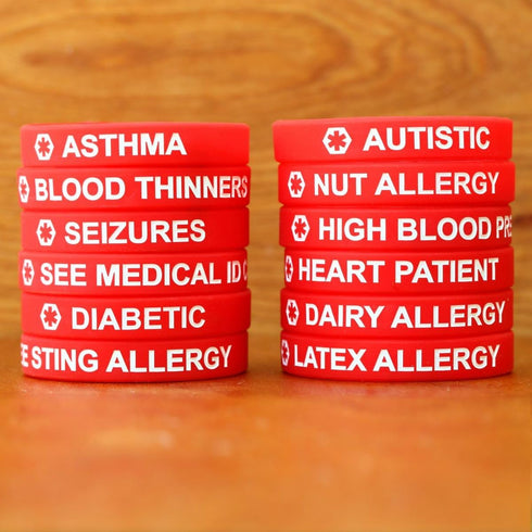 2 Pack 12 of Medical Alert Wristband Bracelets in Options