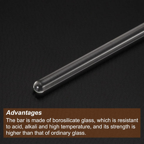 MECCANIXITY 3.3 Borosilicate Glass Stir Rod, 9.84" Length, 6mm Dia Mixing Tools, 3Pcs for Lab Kitchen Science