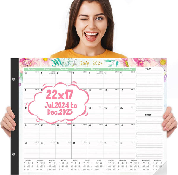Gannyfer Large Desk Calendar 2024-2025, 18 Month Calendar Jul 2024 - Dec 2025, 22" x 17" Desktop Pad for Planning