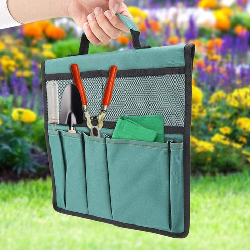 TOPINCN Garden Tool Pouch Foldable Portable Garden Kneeler Bench Kneeling Tool Bag Functional Storage Organizer