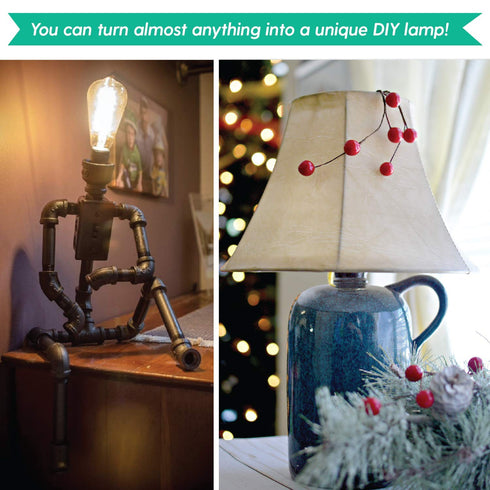 8 Ft Silver Lamp Cord with Switch, Vinyl Covered Replacement Electrical Wire for Table & Floor Lighting Fixtures, UL