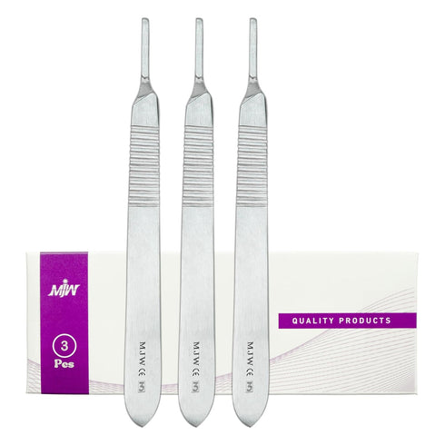 Scalpel Handle No.3 Set of 3 Pcs Stainless Steel Crafting Handle No.3 for Wood Art, Card Making, Sculpting