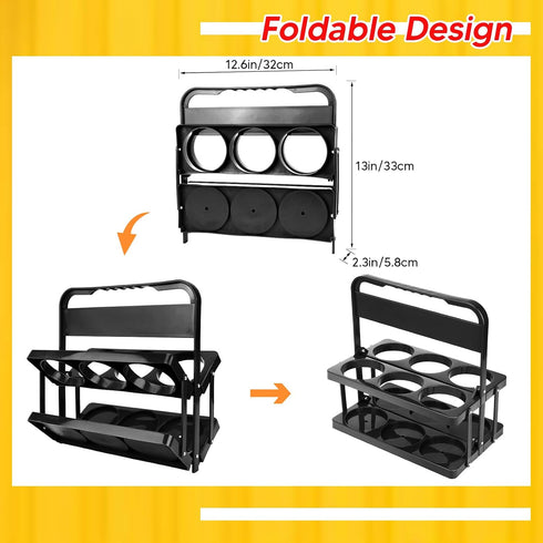 6 Reusable Cup Drink Carrier with Handle and Insulated Bag for Hot and Cold Drink/Food, Foldable Plastic Cup Holder