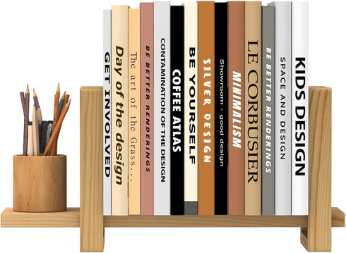 YUELGUANG Adjustable Table Top Bookshelf Wooden Desktop Bookshelf Retro Mini Book Shelf Organizer