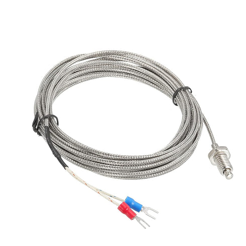 MECCANIXITY K Type Thermocouple Temperature Sensor M8 Screw Probes, 16ft, 0 to 800°C (32 to 1472°F)