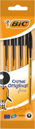 Bic Cristal Fine Ballpoint Pen Pack of 4 black by BIC