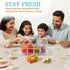 Seeshu Condiment Server Clear Acrylic Condiment Caddy with Ice Chamber, Removable Food Containers & Lids